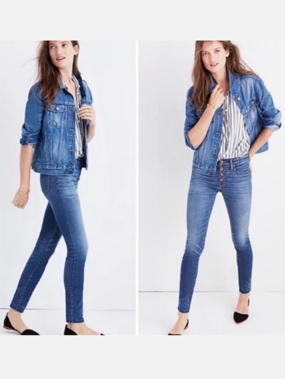 MADEWELL 9 Inch Mid Rise Skinny Crop Exposed Front Button Fly AJ173 Size 28